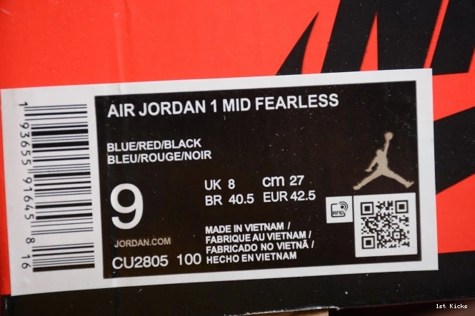 the Blue 1 Mid SE Jordan Great Air CU2805-100 Fearless 0707